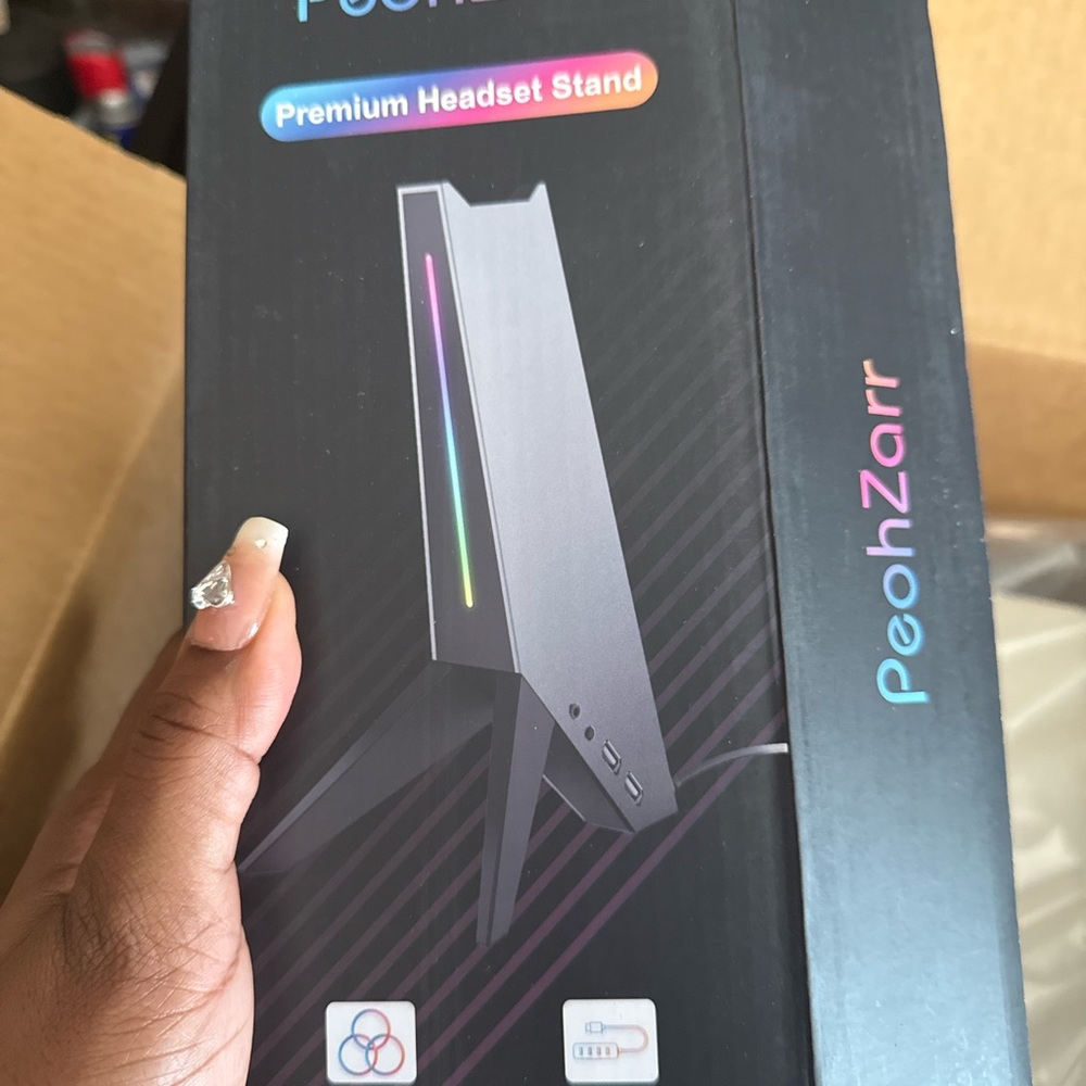 Phenix Premium Headset Stand - Black with Multicolor LED